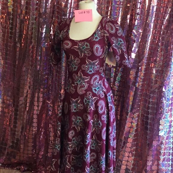 NWT LULAROE NICOLE dress in size small in a paisley design - Picture 2 of 14